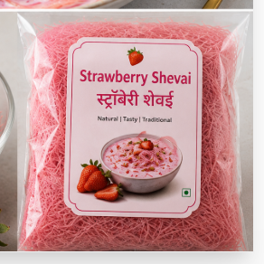 Strawberi shevai / स्ट्रॉबेरी शेवई